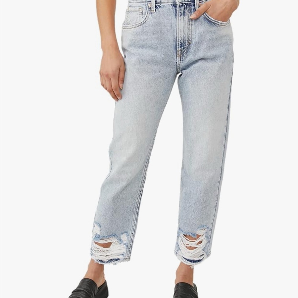 Free People We the Free Bonita Distressed Jeans in Freebird Wash